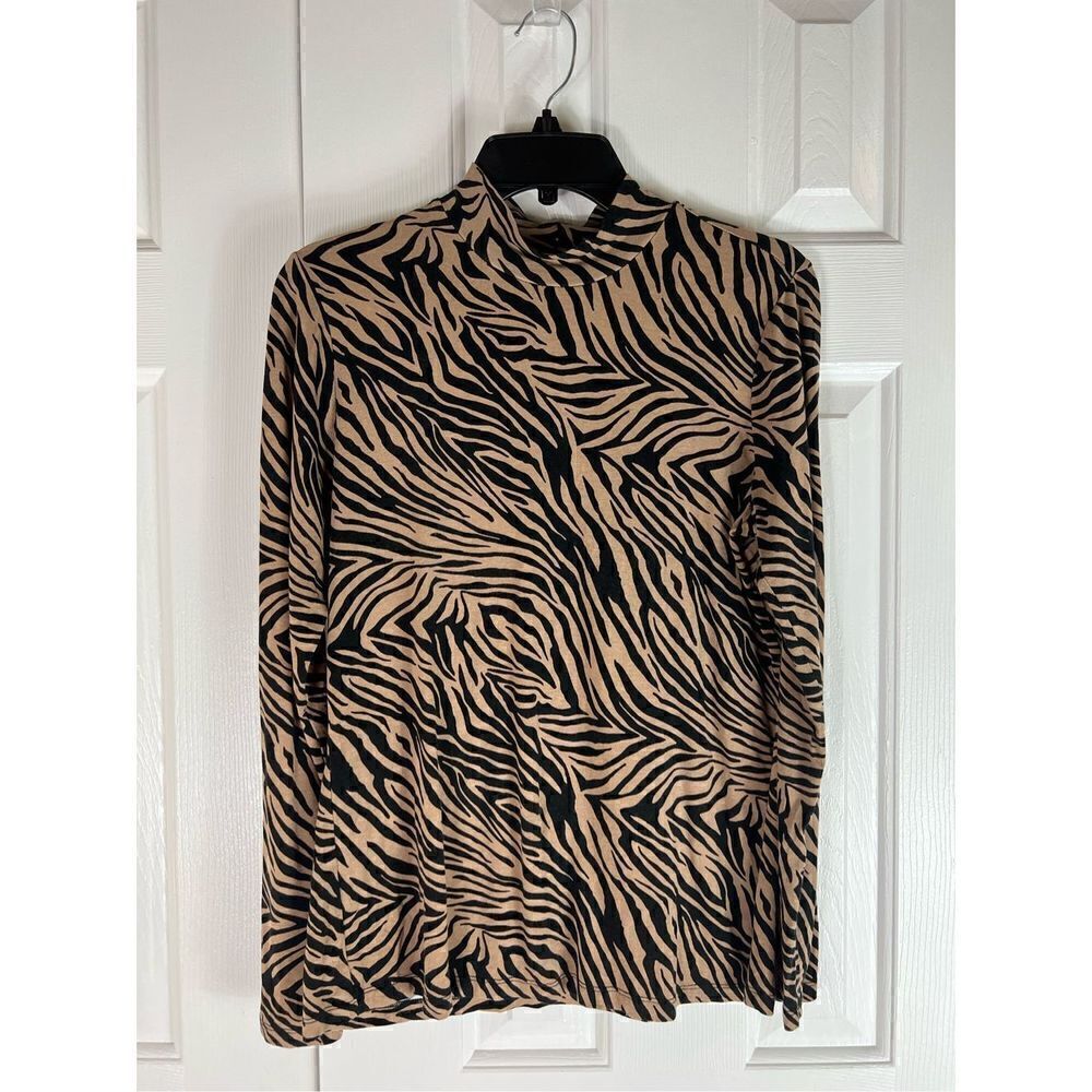 Liverpool Womens Leopard Long Sleeve Blouse Size M